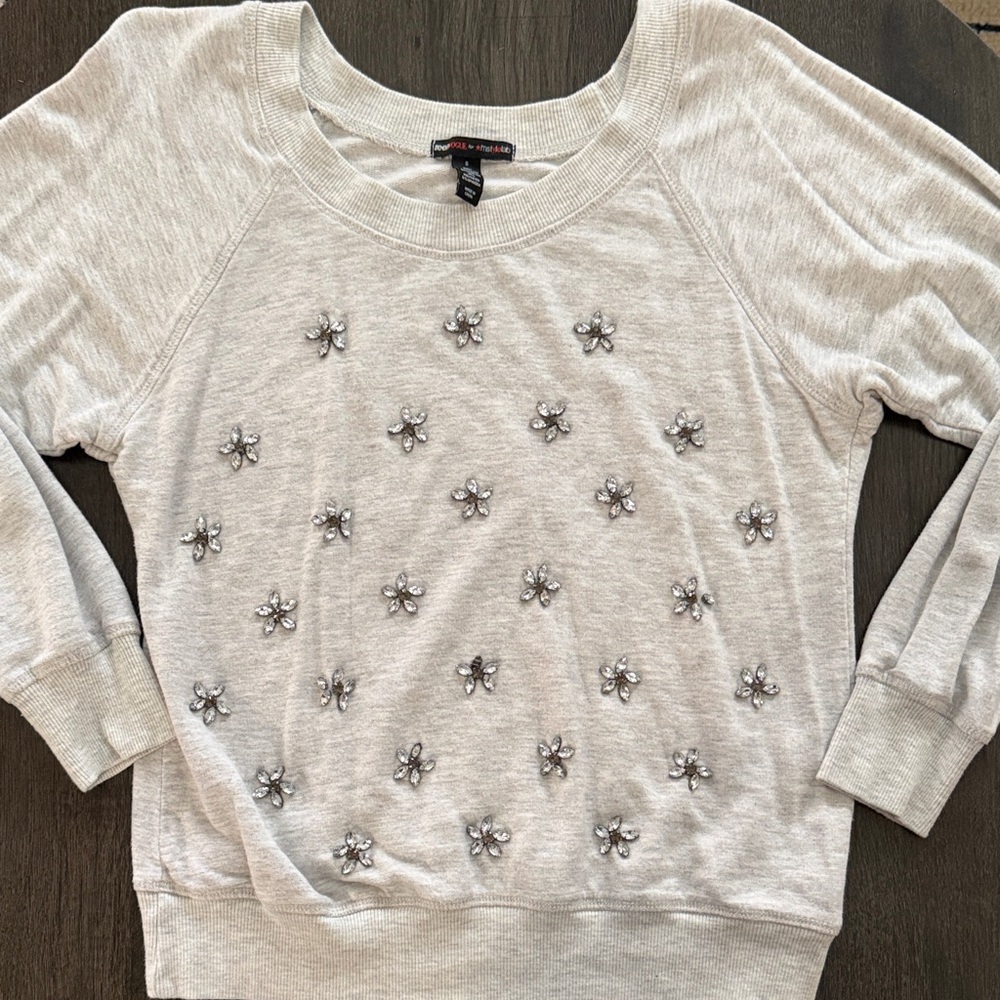 Gray Embellished Women's Blouse